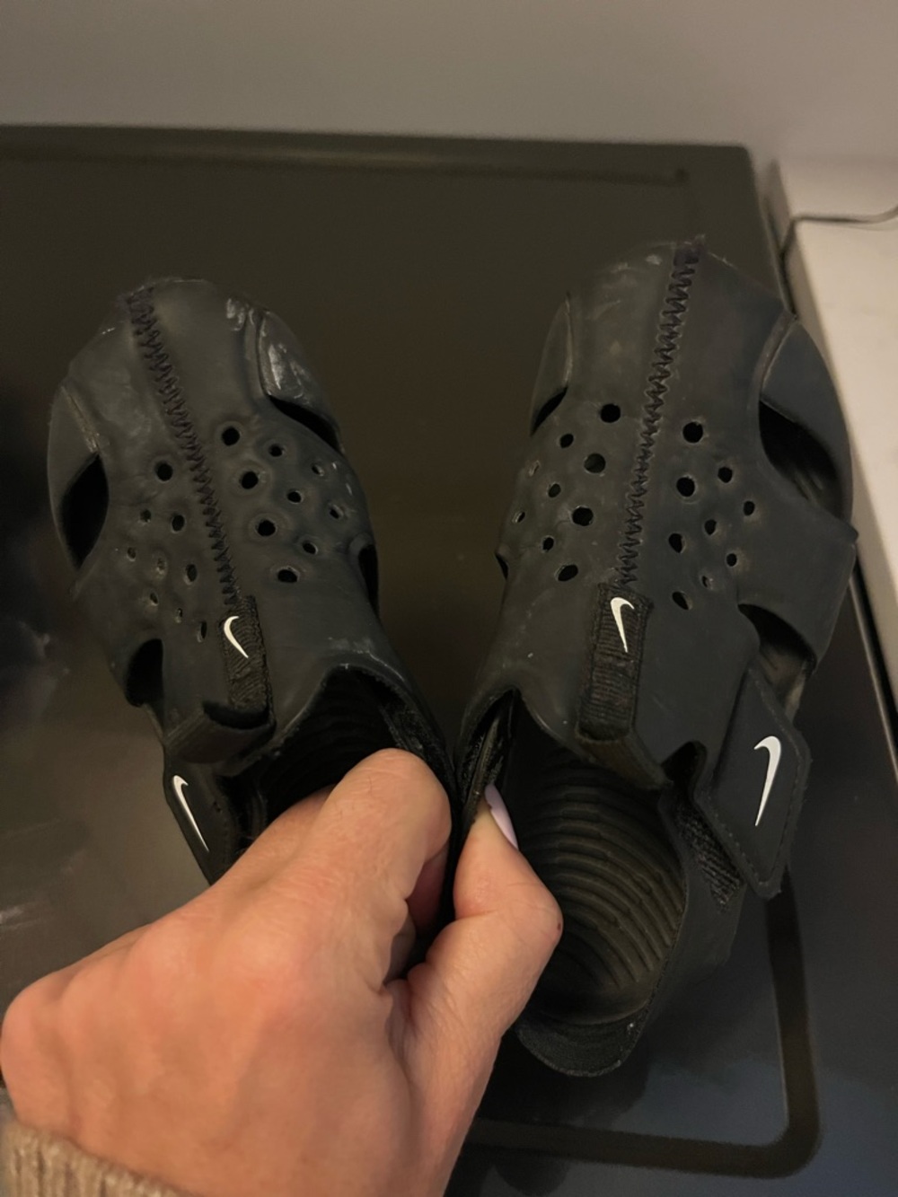 Nike Black Slip-On Kids Sunray Water Footwear